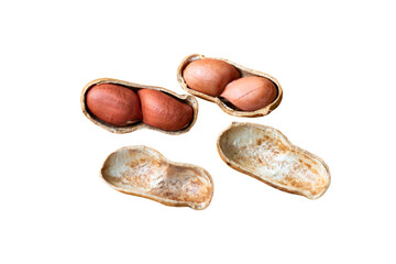 Roasted peanuts for food on a white background