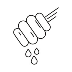 Honey Drip Outline Graphic — Flat Line Style,Natural Honey Product Icon — Simple Vector Design