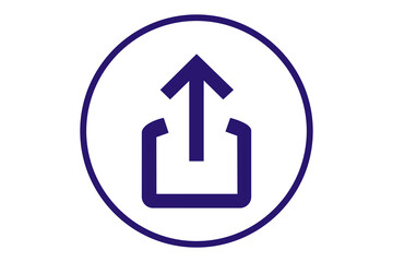 A clean, minimalist icon featuring an upward-pointing arrow emerging from an open square, perfect for illustrating the concept of uploading data or sharing information.