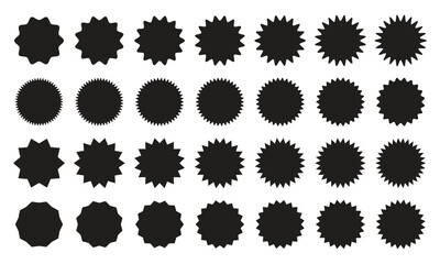 Price and Sale Sticker Set — Red Starburst Tag Vector,Sale Sticker Icons — Promotional Price Tag Vector Illustration.