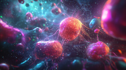 neural network, visualizing AI concepts like chatbots, deep learning, machine learning, and large language models in a vibrant, dynamic style