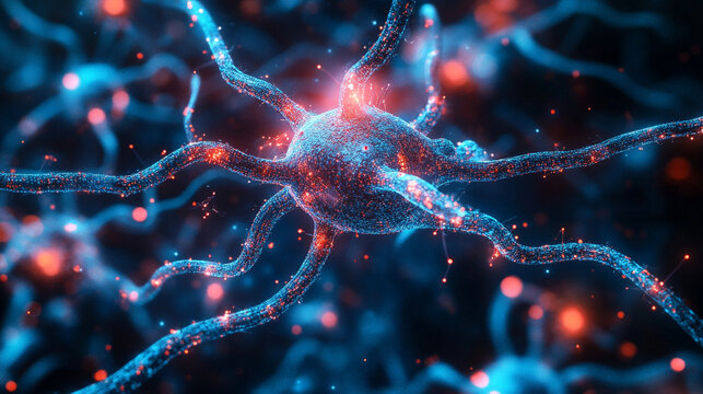 neural network, visualizing AI concepts like chatbots, deep learning, machine learning, and large language models in a vibrant, dynamic style