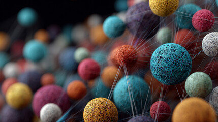 neural network, visualizing AI concepts like chatbots, deep learning, machine learning, and large language models in a vibrant, dynamic style