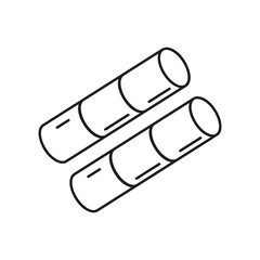Bamboo and Sugarcane Line Icon — Outline Vector Design,Sugarcane and Bamboo Icon — Minimal Line Style Isolated on White