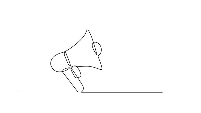 One Line Drawing of a Megaphone