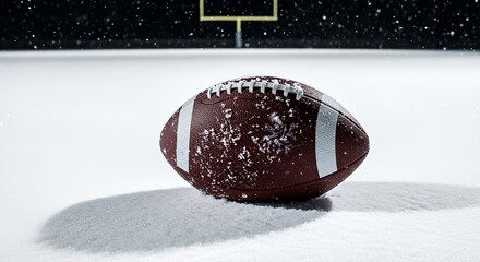 Football on a Snowy Field Goal.