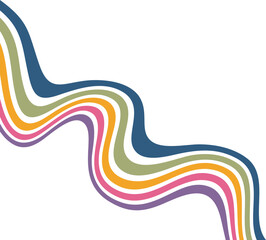 Retro Wavy Rainbow Decoration