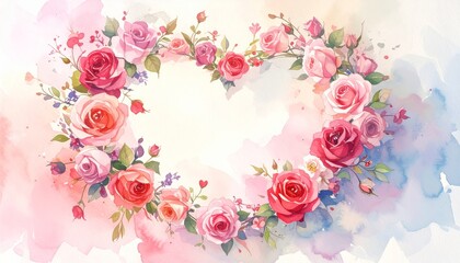 Romantic pink heart background illustration for a Valentine's Day celebration card