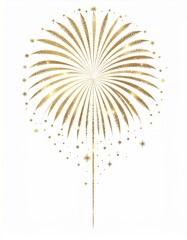 Champagne gold sparkles Magic glitter burst. Firework