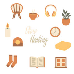 Slow Healing Cozy Lifestyle Clipart Set