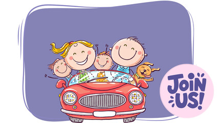 Family having fun on vacation trip