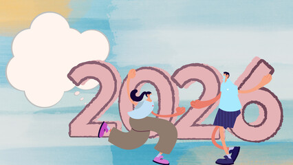 Greeting design with number of year. 