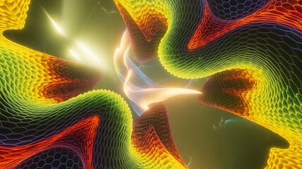 Vibrant abstract swirling colors with glowing light effects