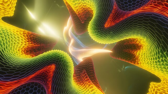 Vibrant abstract swirling colors with glowing light effects