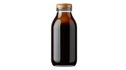 minimal bottle of dark beverage isolated on white backgroundfor product display