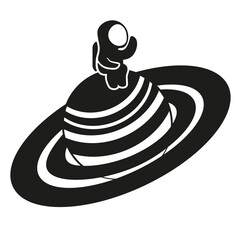 Modern vector Astronaut on the Saturn isolated transparent background. Creative cut cosmic vector illustration can used t-shirt hoodies print template design. Child room wall decor. EPS 10 Editable 