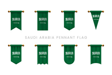 Saudi Arabian National Flag Vertical Hanging Banner with Classic Pole