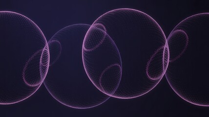 Abstract glowing pink digital particles forming a spiral on dark background