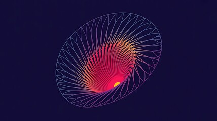 Abstract swirling vortex of light and color on dark background