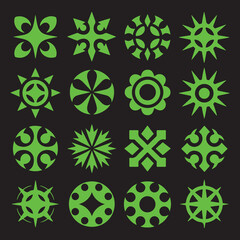 vector illustrations in a neo-tribal or cyber sigilism style