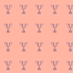 Trophy Pattern on Coral Background