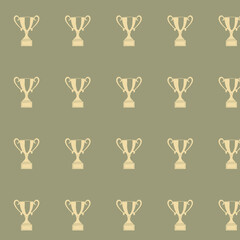 Trophy Pattern on Olive Green Background