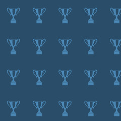 Trophy Pattern on Navy Blue Background