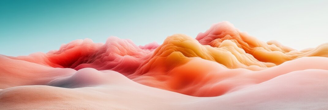 Dreamscape Aurora Hills Ethereal Gradient Peaks with Tranquil Skies and Vibrant Colors at Dusk