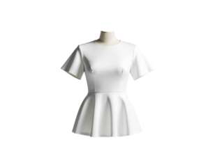 Elegant short-sleeve dress with a fitted bodice and flared skirt designed for formal or semi-formal occasions