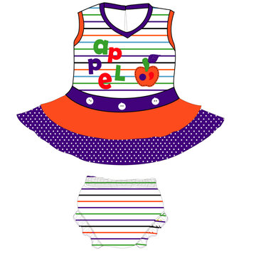 baby frocks with panty appel  print vector art.ai