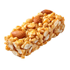 Delicious Cereal Bar Close-Up with Crunchy Ingredients - Stock Photo