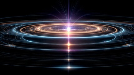 Obraz premium Radiant Cosmic Energy Rings in Deep Space