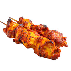 Exquisite Mange Tikka Isolated on White Background for Culinary Marketing