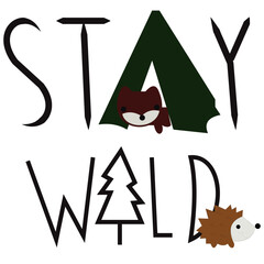 little animals stay wild t shirt print 