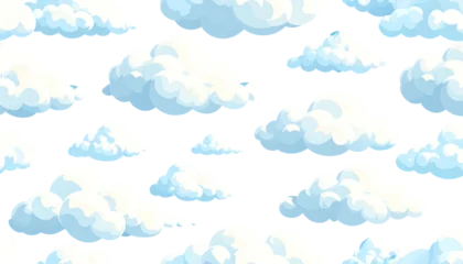 Cartoon-style fluffy white clouds against a black background, suggesting a night sky © Agung