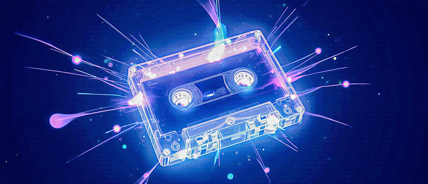 Cassette Tape with Animated Holograms - Powered by Adobe