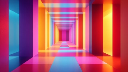 A vibrant tunnel of color awaits your exploration. Bright hues create a surreal depth that draws you in. Experience the captivating allure of this imaginative space. Generative AI