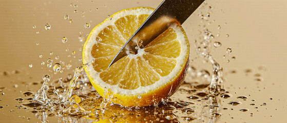 Slicing Fresh Citrus Fruits