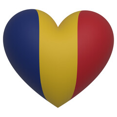 Fototapeta premium Romania 3d icon vector illustration heart 