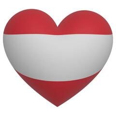 Austria 3d flag heart icon vector illustration