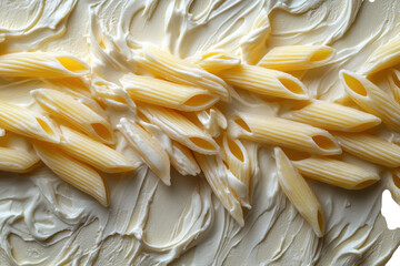 Creamy White Pasta Recipe Penne Noodles in Rich Sauce Gourmet Food Photography Dinner Ideas Simple
