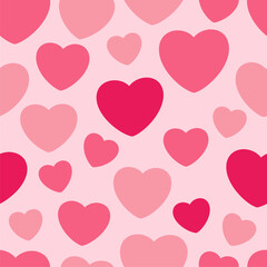 Sweet Pink Heart Seamless Pattern. Romantic Background for Valentine's Day, Love, and Wedding Designs.