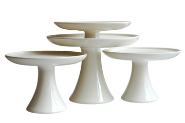 Elegant Creamy White Ceramic Cake Stands Display Sculpture Modern Art Dessert Tableware Decoration