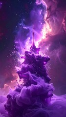 Fototapeta premium Mystical Purple Cloudscape - An Ethereal Dance of Color and Light.