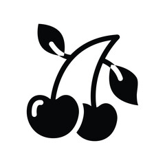 cherries glyph icon illustration vector graphic.eps
