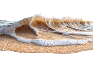 Golden Hour Wave Coastal Serenity Beach Scene Waves Foam Nature Seascape Sand Tranquil Waterscape