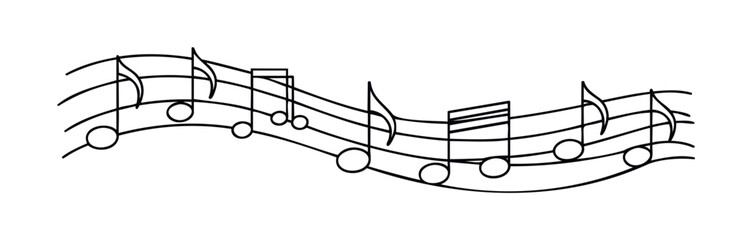 Fototapeta premium Sheet music with musical notes and staff lines, perfect for compositions, melody creation, and educational materials related to music.