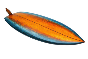 Vintage Surfboard Art Blue Orange Resin Tint Finish Single Fin Surf Culture Handmade Board for