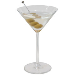 Elegant Martini Cocktail with Olives in a Classic Glass. A sophisticated drink perfect for any occasion.