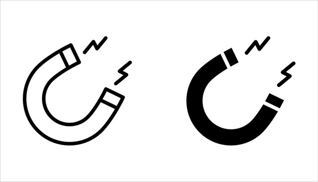 magnet icons set, vector, sign, symbol, logo, illustration, editable stroke on white background